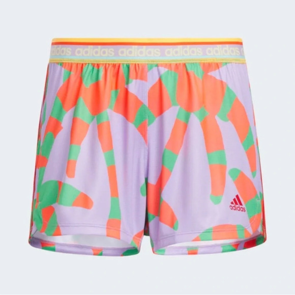 FARM Rio Pants - Farm Rio x Adidas Collaboration Pacer 3-Stripe Knit Shorts Bright Pattern Medium